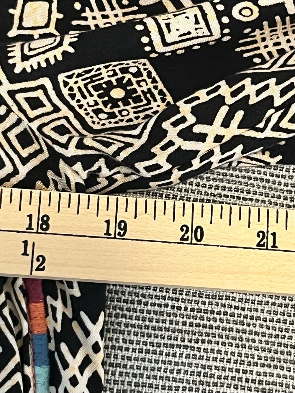 Savanna Jane Small Black Popover Geometric Peasant Blouse Top Colorful Casual - Picture 9 of 13